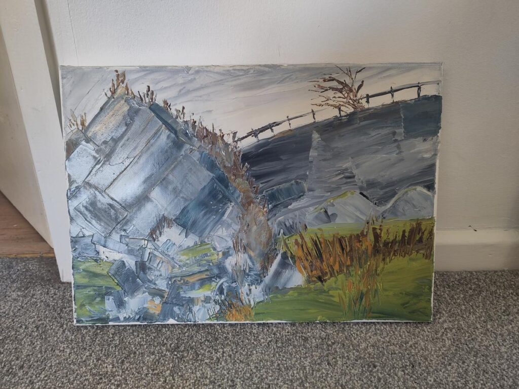 A painting of Waun quarry